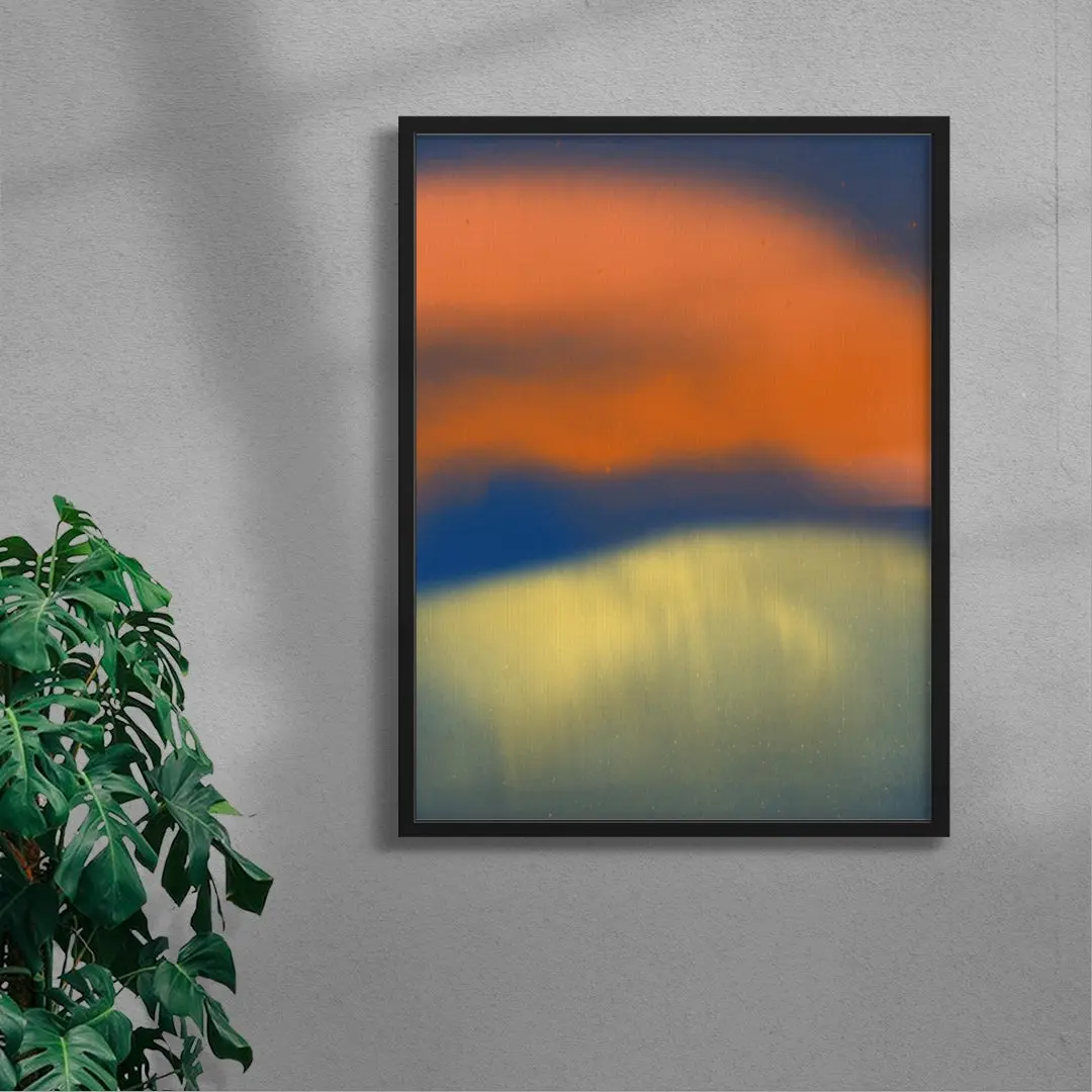 Abstract landscape in neon orange, yellow and blue - Image 4