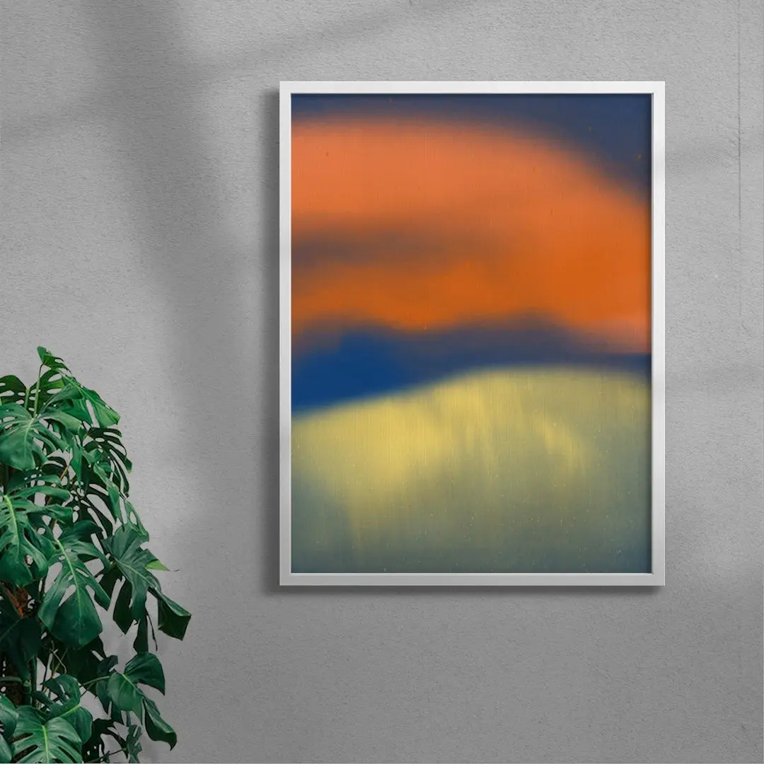 Abstract landscape in neon orange, yellow and blue - Image 5